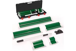 Ricyea Zestaw szpachli do powierzchni, narzędzie do szpachli i drążek teleskopowy od 0,7 m do 1,57 m z adapterem w walizce, zestaw szpatułek wygładzających do profesjonalnych zastosowań (190 mm, 250