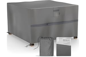 SANZARO Abdeckung Gartenmöbel Winterfest - 600D Oxford mit RipStop-Technologie, Schwerlast 320g, Reißfest & UV-Beständig, Schutzhülle für Gartentisch Sitzgruppe Balkonmöbel - 120x120x70cm