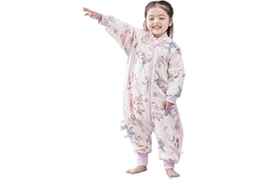 Chilsuessy Sleeping Bag with Feet - 3.5 Tog Baby Sleep Sack with Removable Sleeves and Legs for Winter, Magpie in Spring - 90/3-4 Years
