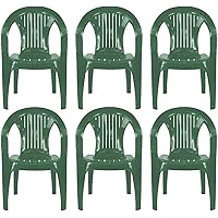 Sipahoe Stackable Cla Style Back Plastic Garden Chairs - TAUPE - Set