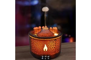MKURKYTI Volcano Humidifier, 360ml Aromatherapy Machine, Jellyfish Mist Humidifier for Bedroom, Pulsating/Continuous Modes, Dual Night Light Color with Remote Control, XXJ2023