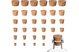 runxsam 50 Pièces Bouchon Liege Bouteille Vin, Bouchons de Liège, Bouchon en Liege Coniques en Bois, Bouchons en Liège Naturels pour Bouteilles en Verre de Vin de Bière ou Décorations Bricolage