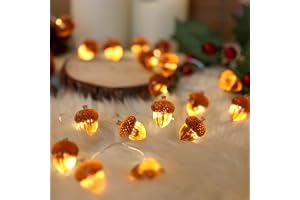 YUYWWAN Ekollon-ljusslinga, 3 m, 30 lysdioder, höstdekoration, Ekollon-ljusslinga, höstljusslinga, höstfest, halloween, skörd