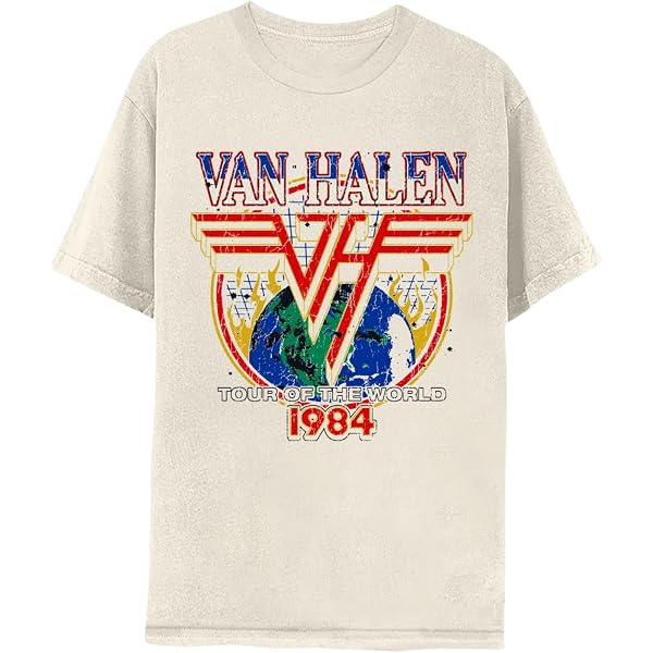 Van Halen Tour 1977 Official T-Shirt - Rock Off Unisex Tee In White, Premium Cotton, Multiple Sizes - View #10