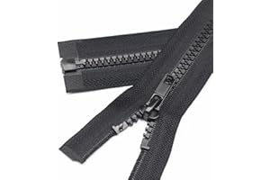 YaHoGa 2 Stück 73 cm Reißverschluss Kunststoff 5mm teilbar Reissverschluss Reißverschluss für Jacken Schwarz (73 cm)