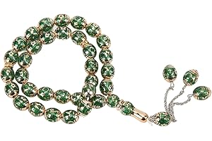 Jenngaoo Musulmán Tasbih 33 Cuentas, Adoración Islámica Oración Escritura Rosario Cuentas para Artículo Religioso Regalo de Ramadán(Verde)