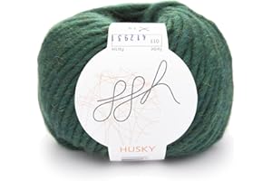 ‎GGH ggh Husky | Schurwolle Mischung | 50g Wolle zum Stricken oder Häkeln | Dicke Wolle | Farbe 013 - Nordseegrün