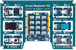 Seeed Studio Arduino Starter Kit per principianti, Grove Principianti Kit per Arduino All-in-One scheda compatibile Arduino UNO con 10 sensori e 12 progetti