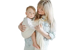 Shabany® - Ring Sling Tragetuch - 100% Bio Baumwolle - Babybauchtrage für Neugeborene Kleinkinder bis 15 KG - inkl. Baby Wrap Carrier Anleitung - beige (dances)