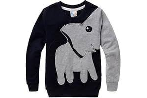DHASIUE Little Boys Jumpers Kids Elephant Sweatshirt Pullover Clothing Shirts Casual Tops Cotton Tee Toddler Age 2-7 Years