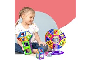 kidoola 94pc Magnetic Building Block Toy Set – Kids Magnet Construction Jigsaw Game Gift for Boys and Girls – Children Educational Shape Forming Toy for Creativity - STEM & Sensory Development Age 3+