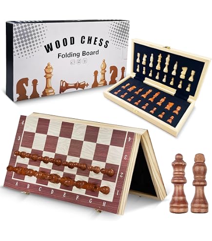 Jeu D'Échecs 3 En 1 UCAMP - Magnétique Bois - Pliable 29x29cm - Voyage