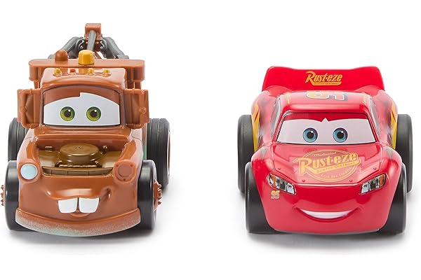 Disney Store Official Coffret de Voitures à rétrofriction, Cars, Collection de 2 véhicules Miniatures avec Flash McQueen et Martin, Disney Pixar Cars pour la Course