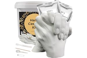 OAIEGSD TITGGI Hand Casting Kits Couple, Hand Moulding Kit Couple Gifts for Her and Him - Holding Hand Mold Casting Kit Couples, DIY Hand Statue Kit Adult & Child, Wedding