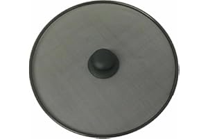 GSV Essentials Kitchen Frying Pan Splash Guard with Knob Protector Lid, Oil Splatter Screen, Cooking Guard, Black (25 CM)