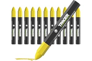 ‎TRACER Tracer Bauholzstifte, 12 Stück, Gelb 12 x gelbe Markierungsstifte für verschiedene Oberflächen