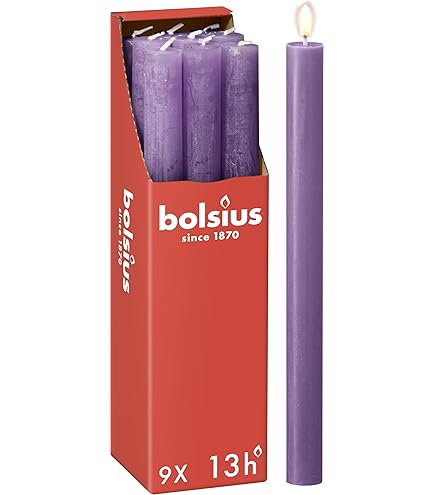 Bütic GmbH Candele colorate, 110 mm x 13 mm, durata: 2 h, inodore, a bassa fuliggine con combustione senza residui, colore: grigio, set da 25 pezzi