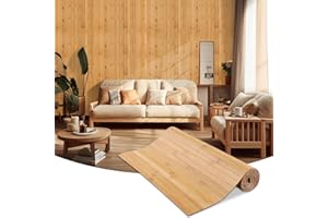 LSGCQ Paneles decorativos para pared panel de pared de bambú para decoración interiores salón oficina techo (1,2×2,4m, Carbonizado)