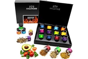 ‎HALLINGERS GENUSS MANUFAKTUR Hallingers 12 hochwertige Gewürze luxus Geschenkset, intensives Aroma in Schraubgläsern, handverlesene Vielfalt - Made in Germany