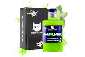 ‎BÖSER KATER BÖSER KATER Blacklight Vodka | Weltweit erster Schwarzlicht Neon Vodka mit Leucht-Effekt | Partydrink | Fruchtiger Limettengeschmack | In hochwertiger Geschenkbox | Geschenkidee | 0,5l 40% Vol.