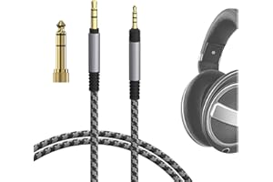 Cavo audio Geekria compatibile con Sennheiser HD620S,HD599SE,HD599,HD598,HD598SE,HD560S,HD598SR,HD400PRO,HD579, HD569, cavo di ricambio in nylon intrecciato da 1/8" (3,5 mm) a 2,5 mm (4 piedi / 1,2 m)
