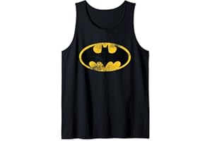 DC COMICS DC Batman Logo clásico envejecido Camiseta sin Mangas