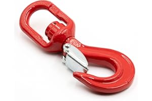 ALFA LOGISTIK Crochet Pivotant 3150kg Capacité de Charge avec de Sécurité - Crochet de Levage Émerillon - Crochets de Levage avec de Verrouillage avec Roulement à Billes