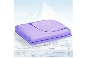 Avoalre 2 w 1 letni koc, chłodzący łuk-Chill zimne włókno Q-Max 0,34 japoński, antyroztoczowy i miękki koc do łóżka, sofy, podróżnej, 200 x 220 cm-fioletowy