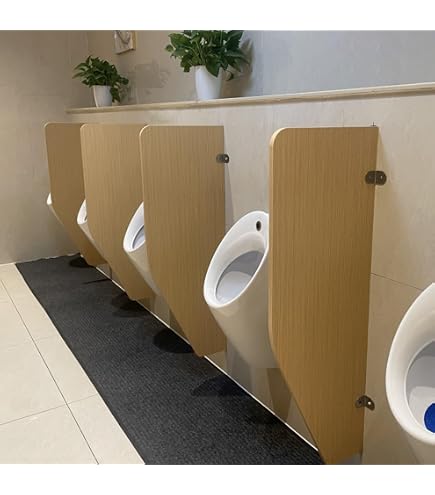 Cloison Séparatrice Urinoir 40x90 Cm - Résine Phénolique Ignifuge Étanché + Acier Inox 304 - Pour Toilettes Publiques, Hôtel, Restaurant