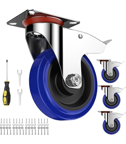 4 Transportrollen 75 Mm Ohne Bremse - Möbelrollen Aus Vollgummi | Stabile Laufrollen Für Maschinen & Möbel
