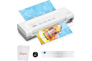 VIDATECO Laminator, Portable A4 Thermal Laminating Machine with Hot and ColdSettings, Quick Warm-up and No Bubbles with 30 Laminator Pouches, 1 Corner Rounder
