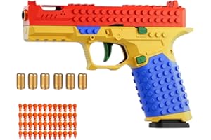 DART ARMOURY Toy Pistol Shell Ejecting Building Bricks Upgraded Toy Gun Soft Bullet, Soft Bullet Blaster Fidget Pistol Stress Shot