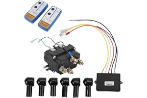 QIILU Noire Enduite de Poudre de Relais de Treuil électrique Professionnel 12V 250A pour ATV UTV