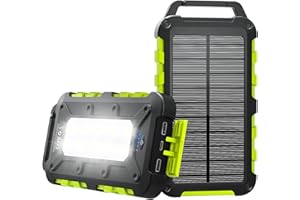 TOENNESEN Solar Powerbank 26800mAh, PD 15W Tragbares Solarladegerät USB C Outdoor Wasserdichtes Externer Akku mit LED-Licht und 3 Ausgängen für Smartphones, Tablets, Outdoor Camping und mehr