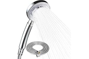 HONZUEN Shower Head with Hose Set 1.5M, Water Saving High Pressure Shower Head, Universal Handheld Shower Head for Low Water Pressure with 3 Sprays Settings