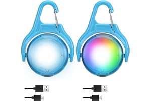 ‎JIZZU JIZZU 2 Stück LED Blinklicht Schulranzen, Hund Leuchtanhänger Aufladbar 4 Modi, LED Reflektoren Kinder Sicherheitslicht für Rucksack Joggen Laufen Haustier