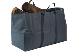 WerkaPro 10892 - Sac porte bûches - Multi usage - 60 x 30 x 40 cm - Gris - Contenance 72 litres - 100 % polyester Oxford 600 deniers