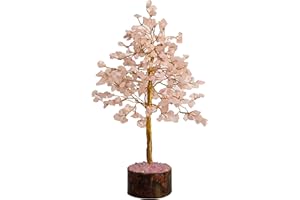 WONDER CARE Cura della casa Albero di cristallo Cristalli e pietre Albero di cristallo decorativo Regali di cristallo Albero di pietre preziose Albero di Natale Albero reale (300 perline Albero di quarzo rosa)