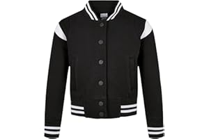 Urban Classics Girls Inset College Sweat Mujer Chaqueta Universitaria rosa-blanco