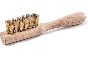 Lenzen Spazzola per la pulizia di camoscio I Spazzola per scarpe scamosciate I Con setole in ottone e manico in legno I Fatti in Germania