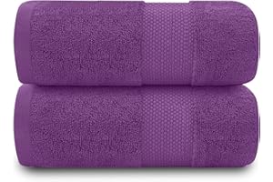 GC GAVENO CAVAILIA Toallas de baño de 700 g/m², Paquete de 2 Toallas de baño Grandes, Juego de algodón Egipcio, Toallas de Secado rápido, Toallas de Tacto Suave, Morado, 90 x 140 cm