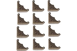 Mgoodoo Coins de protection 39 x 39 x 9 mm - 12 PCS Coins Métal pour Boîte en bois - Angle de protection Accessoires pour Caisses Boîtes Meubles Tables Bronze Vintage Rétro Antique