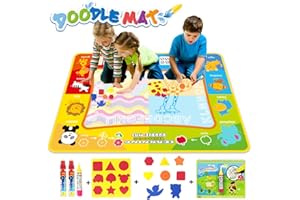 Jenilily Water Doodle mata do malowania 120 x 90 cm, mata, z pisakiem wodnym, zabawka, kolorowanka wodna, dla dzieci, 2, 3, 4, 5, 6 lat, zabawka dla dzieci