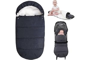 ALLILUYAA Saco Silla Paseo Universal,Aire Libre Saco de Silla de Paseo,Saco Bebe Invierno,Dsmontable con Cremalleras,para Cochecito,a Prueba de Viento,Impermeable,a prueba de Frío