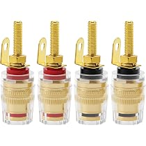 CONNETTORE A BANANA DA PANNELLO 4mm audio presa plug boccola (GIALLO