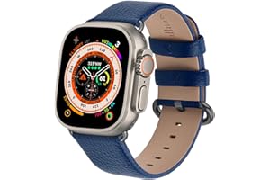 Fullmosa Leather Strap Compatible with Apple Watch Strap 44/42/45/49mm 38/40/41mm, Genuine Leather Strap Compatible with iWatch Series Ultra 9 8 7 6 SE 5 4 3 2 1 Sports & Edition, Men and Women