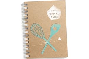 ‎JOURNEYBOOK Kreatives DIY Backbuch für Backrezepte - TÜRKIS - zum reinschreiben, ausfüllen und wieder backen für 33 Rezepte (DIN A5, Ringbindung mit Register, Inhaltsverzeichnis und Seitenzahlen)