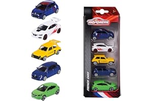 Majorette - Set 5 Pièces - Voitures Miniatures en Métal - Echelle 1/64ème - 212053166SM1