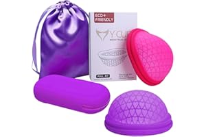 Asheyya Menstrual Disc, Reusable Period Disc, Medical-Grade Silicone Flat-Fit Cup, Soft & Comfortable Menstrual Pad Alternatives for Women (S+L)