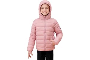 SOLOCOTE Cappotti Invernali per Ragazzi e Ragazze Giacca Leggera Imbottita Resistente all'Acqua e al Vento Pieghevole con Cappuccio per Bambini